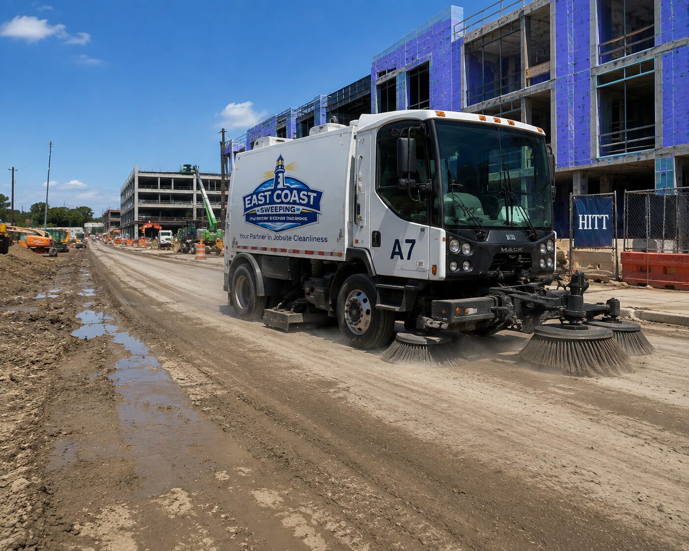 Representative imagery of East Coast Sweeping excavation and sitework support capabilities